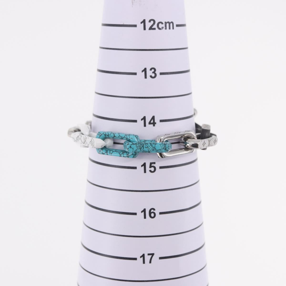 LOUIS VUITTON Chain Stone Bracelet metal Silver M1042L LV Auth 189214M