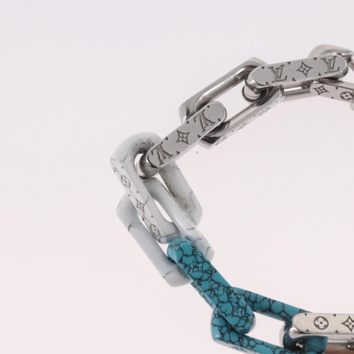 LOUIS VUITTON Chain Stone Bracelet metal Silver M1042L LV Auth 189214M