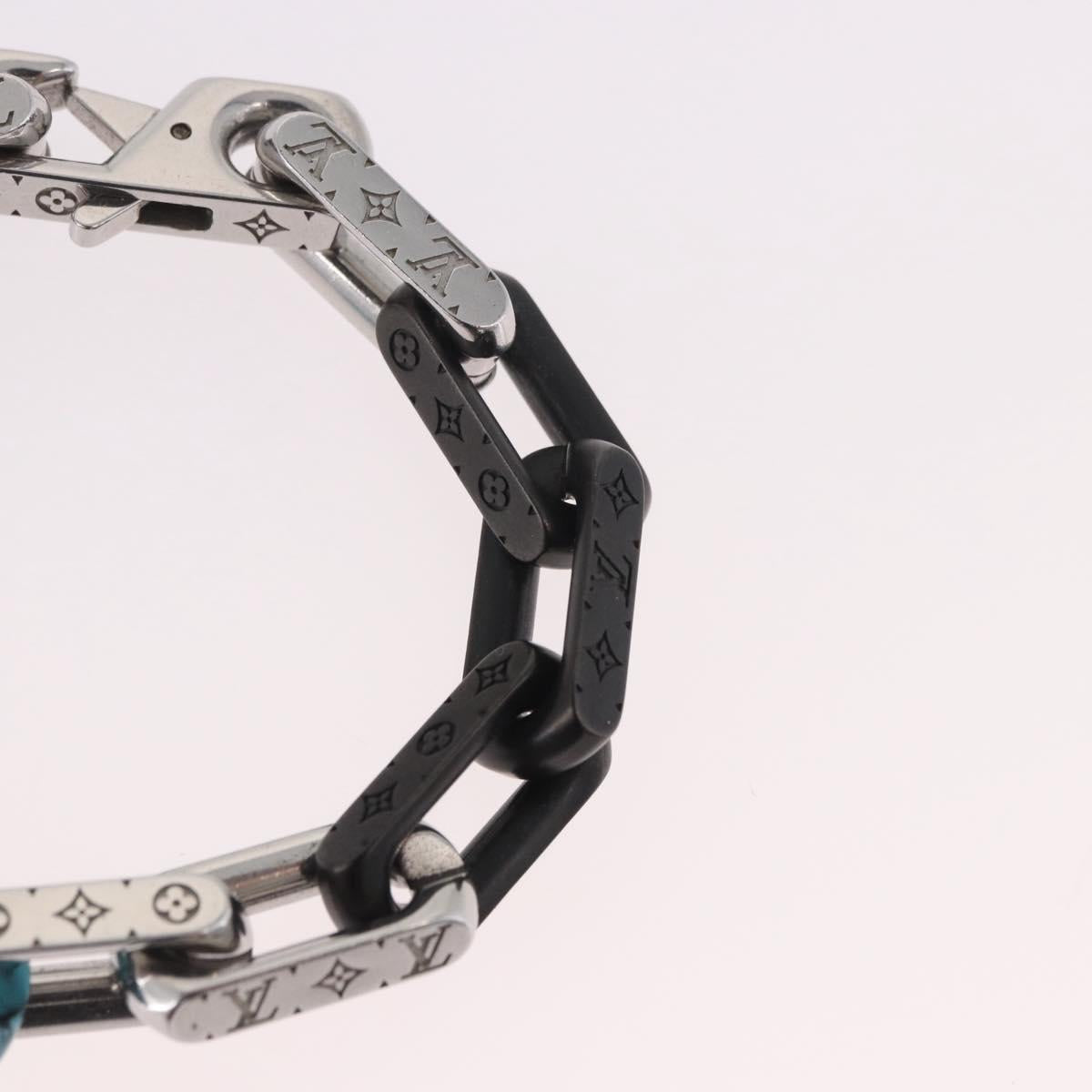 LOUIS VUITTON Chain Stone Bracelet metal Silver M1042L LV Auth 189214M