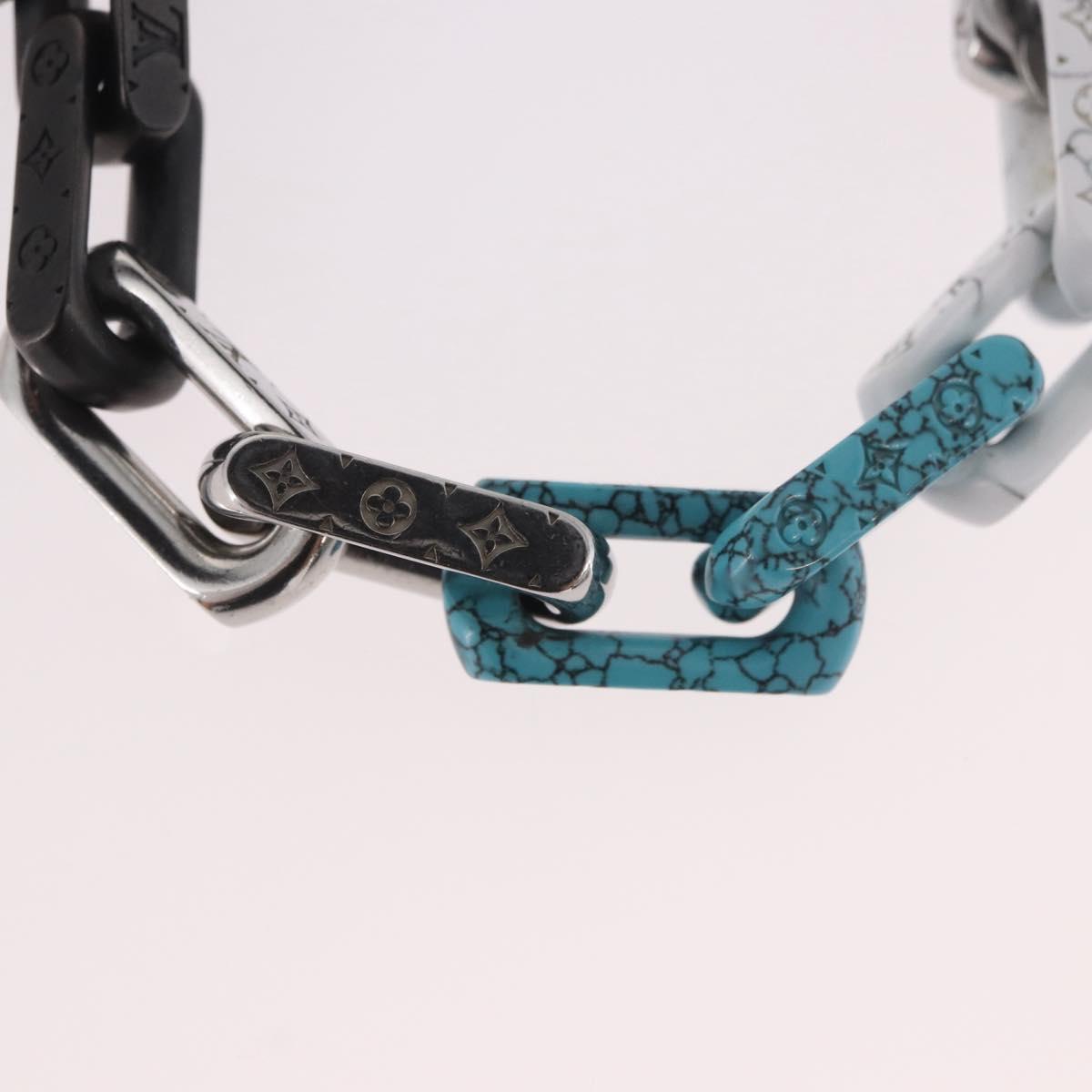 LOUIS VUITTON Chain Stone Bracelet metal Silver M1042L LV Auth 189214M