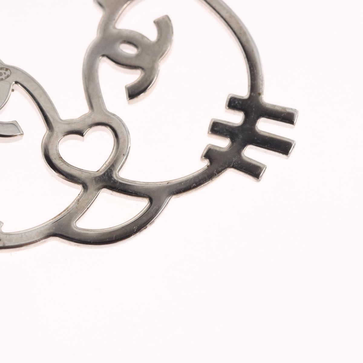 CHANEL Brooch metal Silver tone CC Auth 189215M