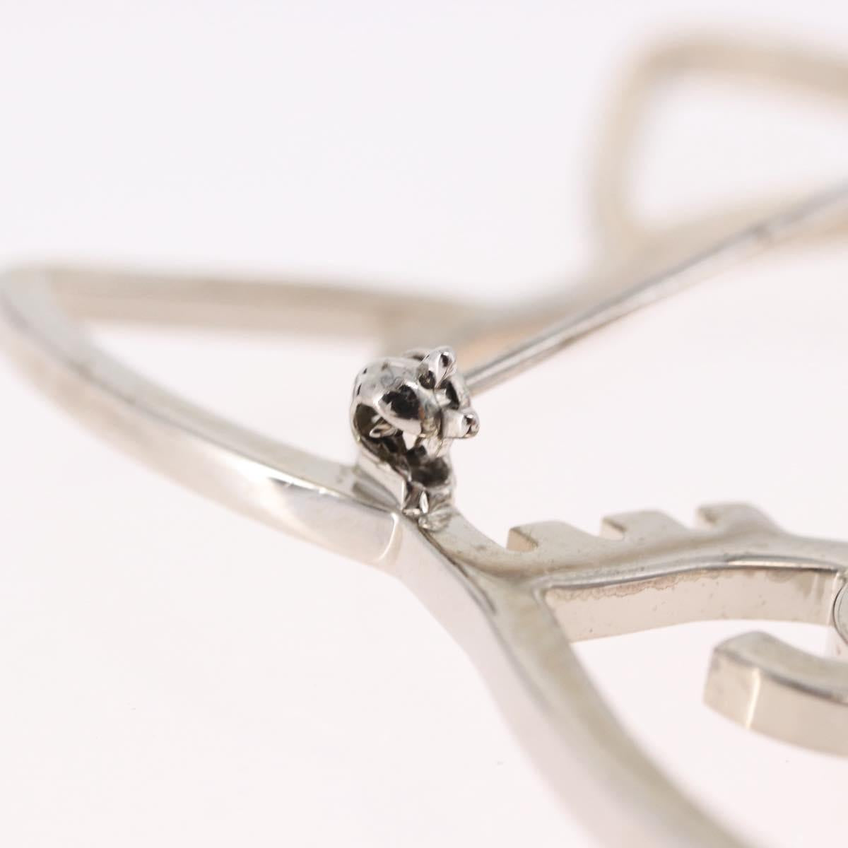 CHANEL Brooch metal Silver tone CC Auth 189215M