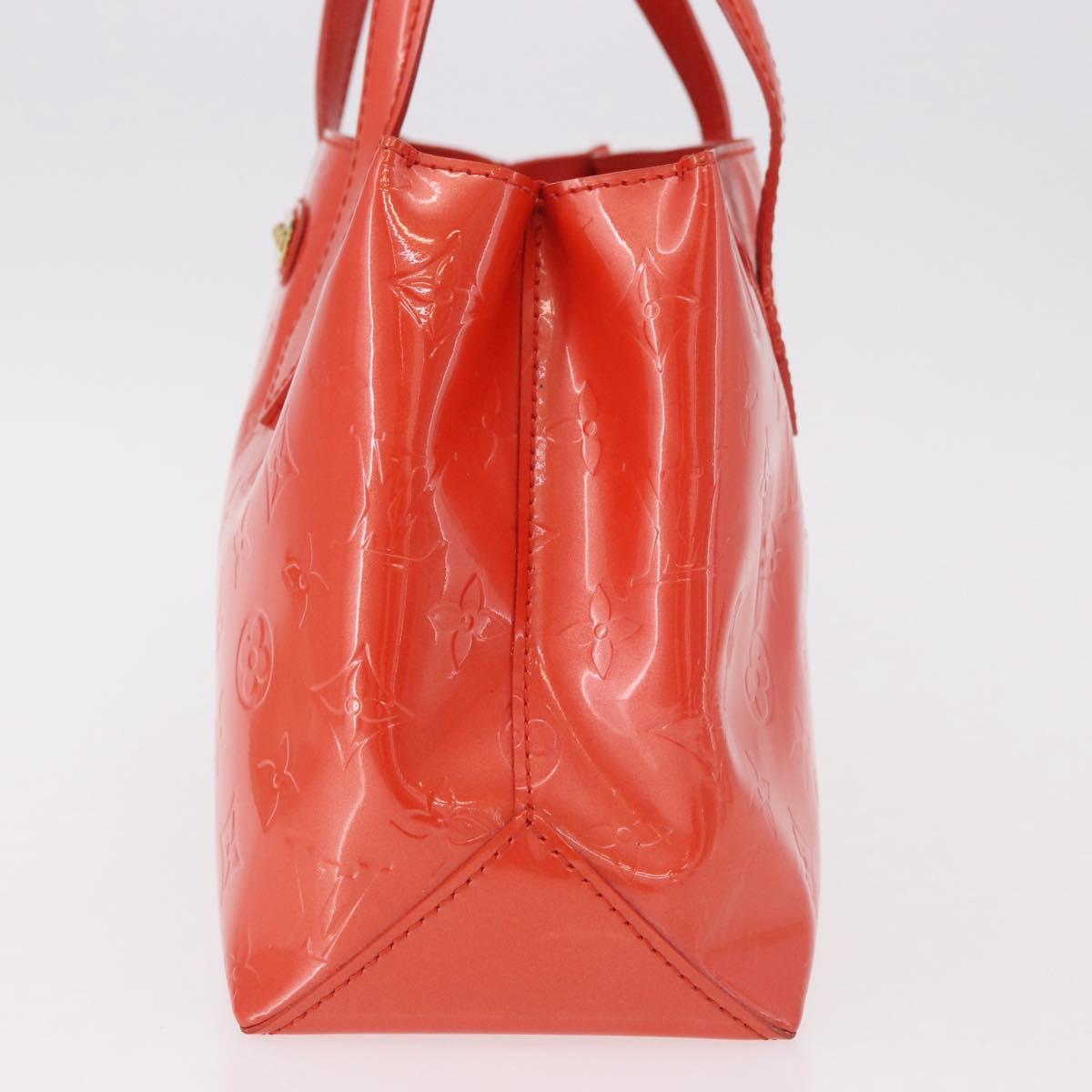 LOUIS VUITTON Vernis Bluebird Wilshire PM Bag Orenge Sunset M93644 Auth 189223
