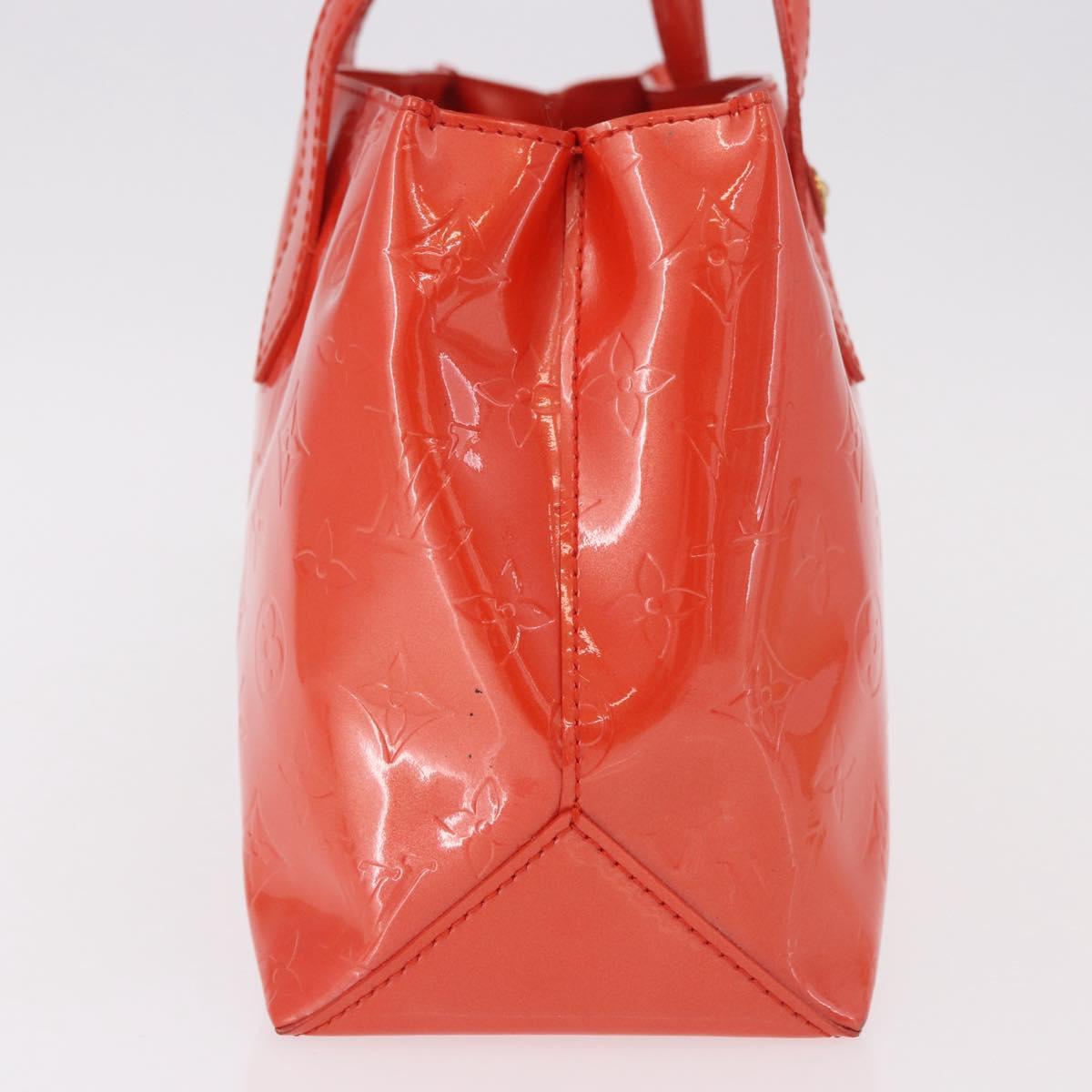 LOUIS VUITTON Vernis Bluebird Wilshire PM Bag Orenge Sunset M93644 Auth 189223