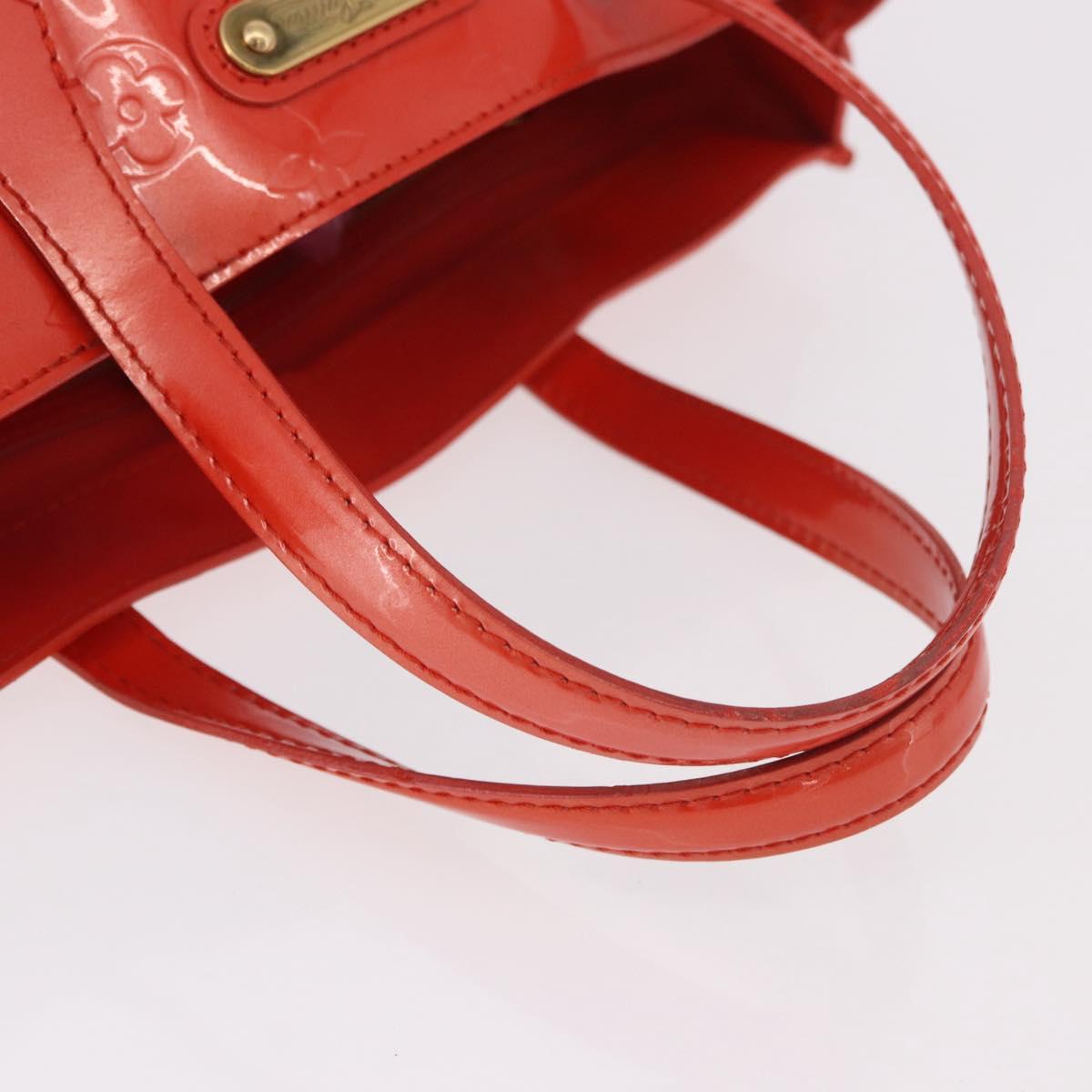 LOUIS VUITTON Vernis Bluebird Wilshire PM Bag Orenge Sunset M93644 Auth 189223