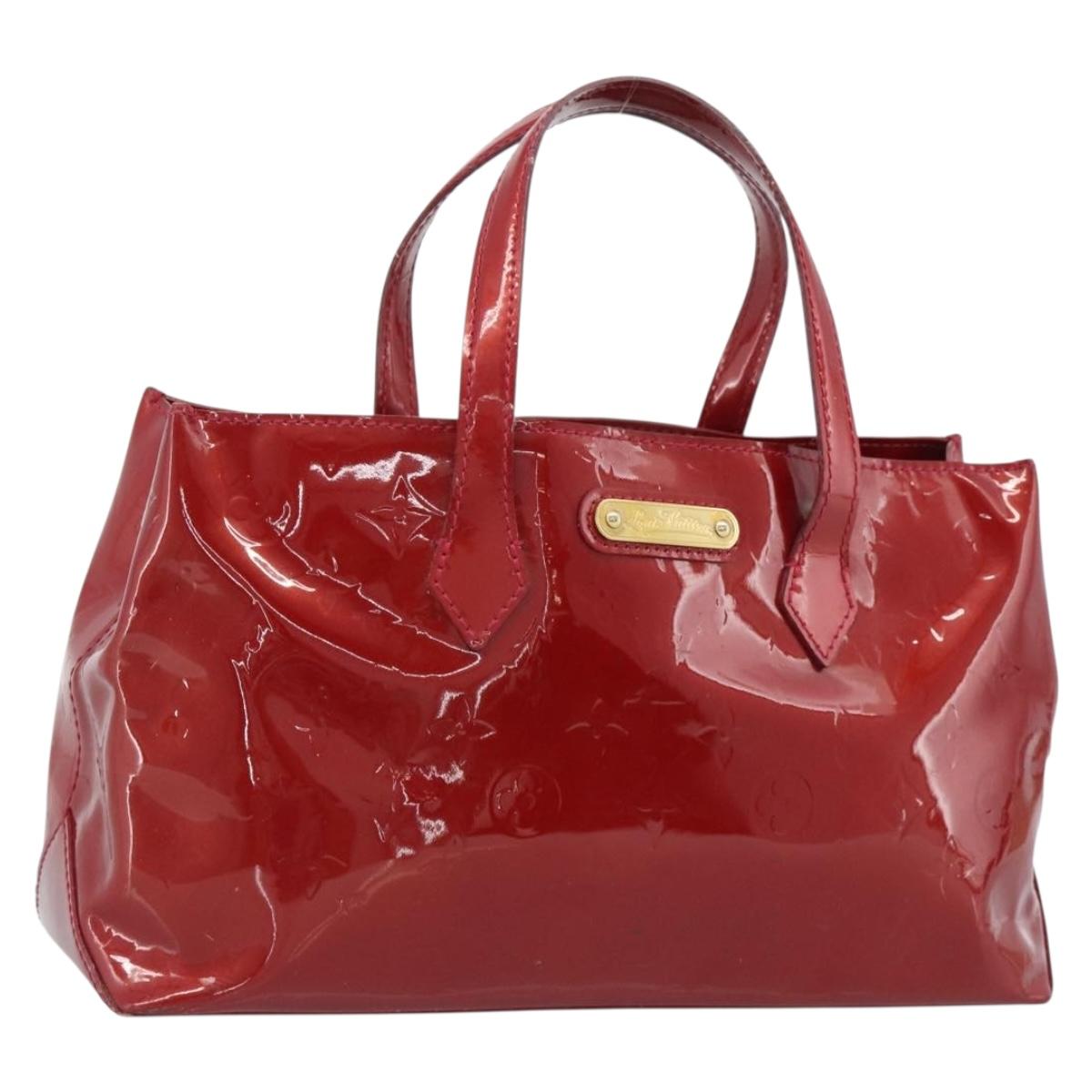LOUIS VUITTON Monogram Vernis Wilshire PM Bag Pomme D'amour M93642 Auth 189225