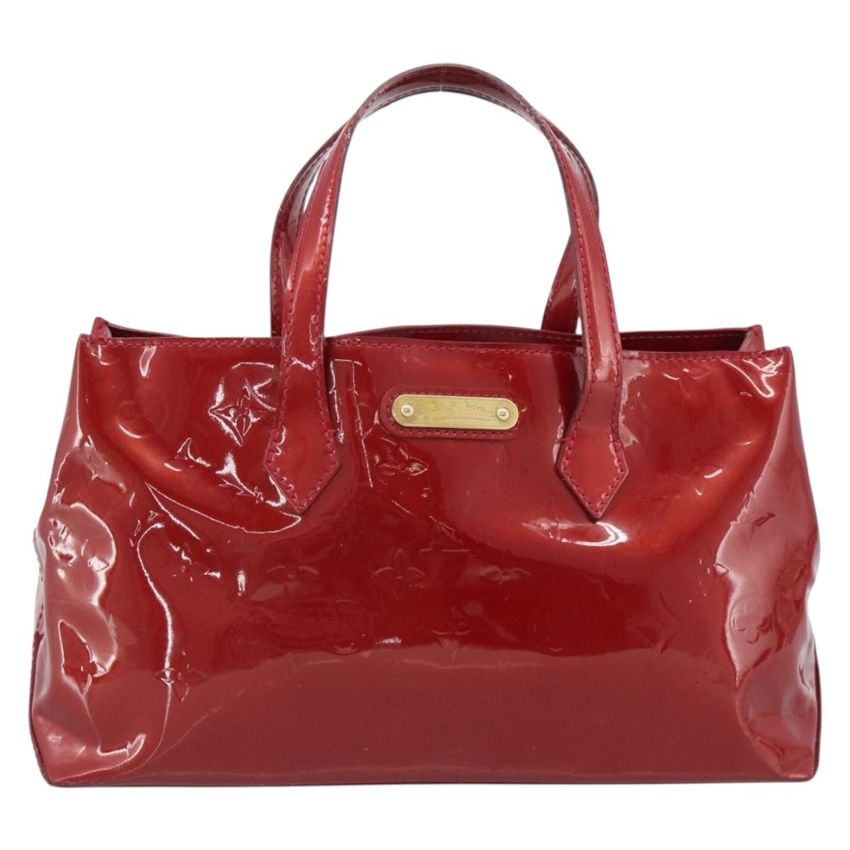 LOUIS VUITTON Monogram Vernis Wilshire PM Bag Pomme D'amour M93642 Auth 189225