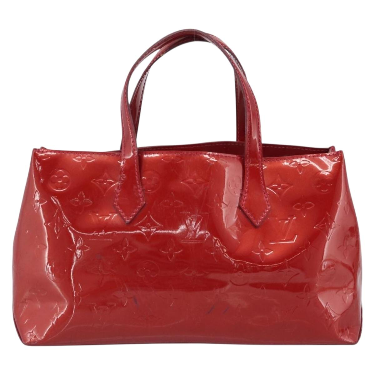 LOUIS VUITTON Monogram Vernis Wilshire PM Bag Pomme D'amour M93642 Auth 189225