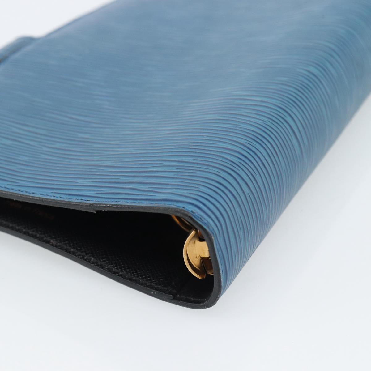 LOUIS VUITTON Epi Agenda MM Day Planner Cover Blue R20055 LV Auth 189229