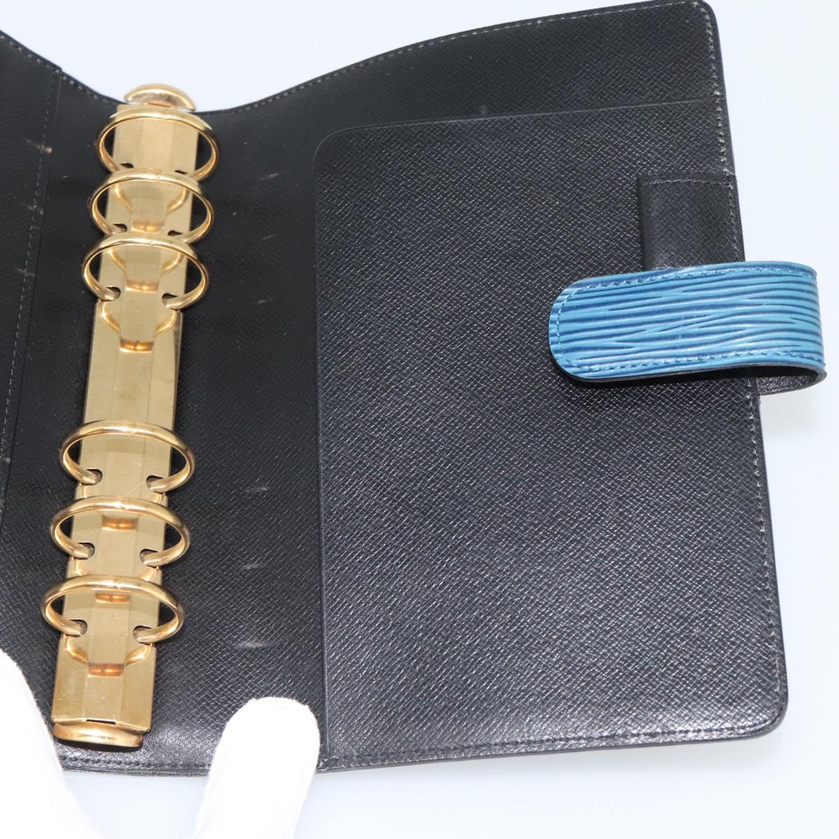 LOUIS VUITTON Epi Agenda MM Day Planner Cover Blue R20055 LV Auth 189229