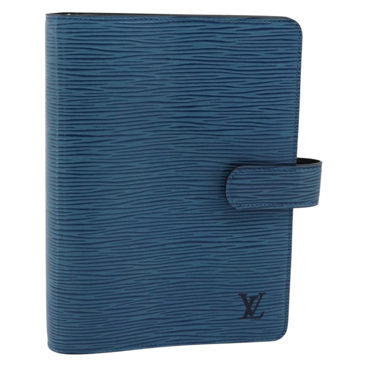 LOUIS VUITTON Epi Agenda MM Day Planner Cover Blue R20055 LV Auth 189229