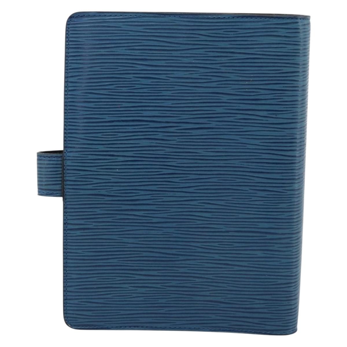 LOUIS VUITTON Epi Agenda MM Day Planner Cover Blue R20055 LV Auth 189229