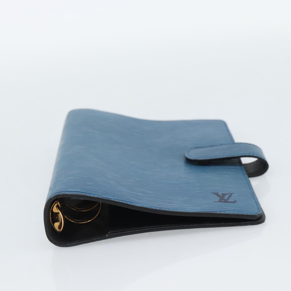 LOUIS VUITTON Epi Agenda MM Day Planner Cover Blue R20055 LV Auth 189229