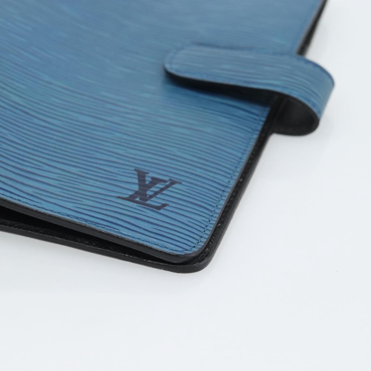 LOUIS VUITTON Epi Agenda MM Day Planner Cover Blue R20055 LV Auth 189229