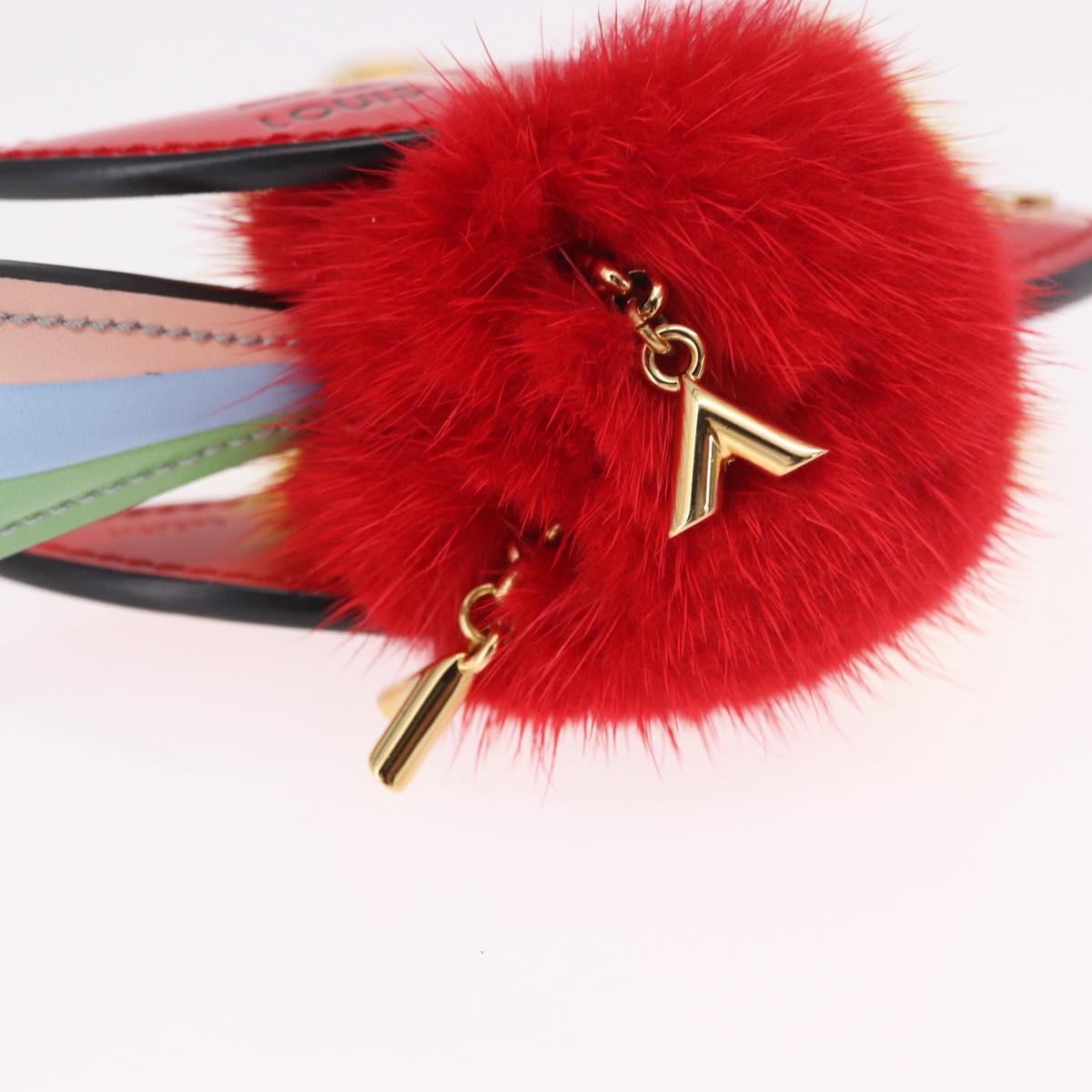 LOUIS VUITTON Bijoux Traveling Bird Sack Charm Fur Red M67390 LV Auth 189231M