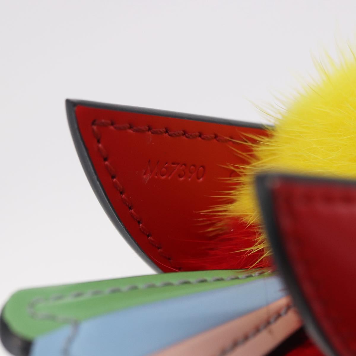 LOUIS VUITTON Bijoux Traveling Bird Sack Charm Fur Red M67390 LV Auth 189231M