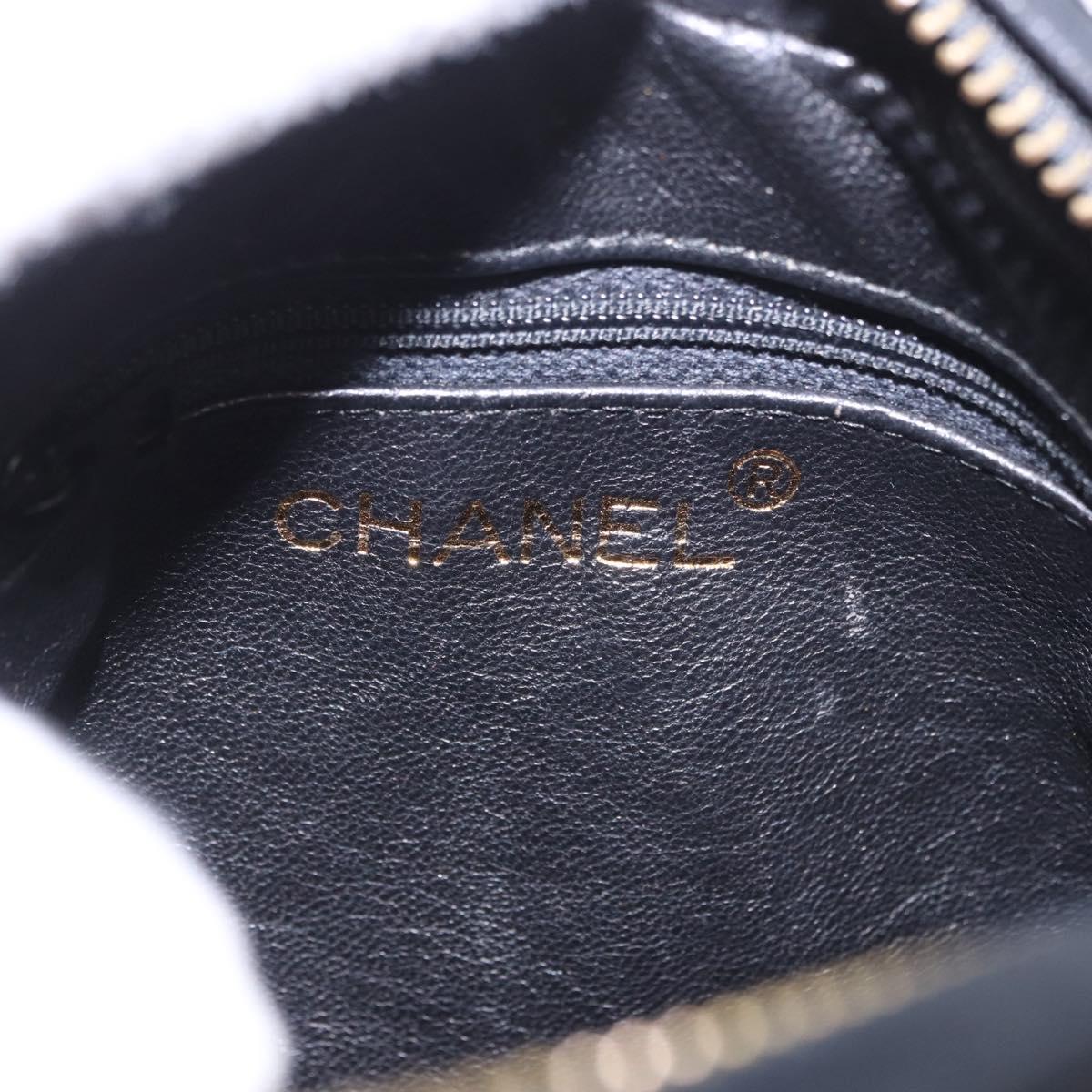 CHANEL COCO Mark Chain Shoulder Bag Patent leather Gold Black CC Auth 189232V