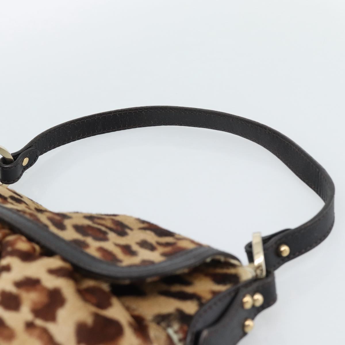 FENDI Shoulder Bag Harako leather Beige Gold Auth 189242