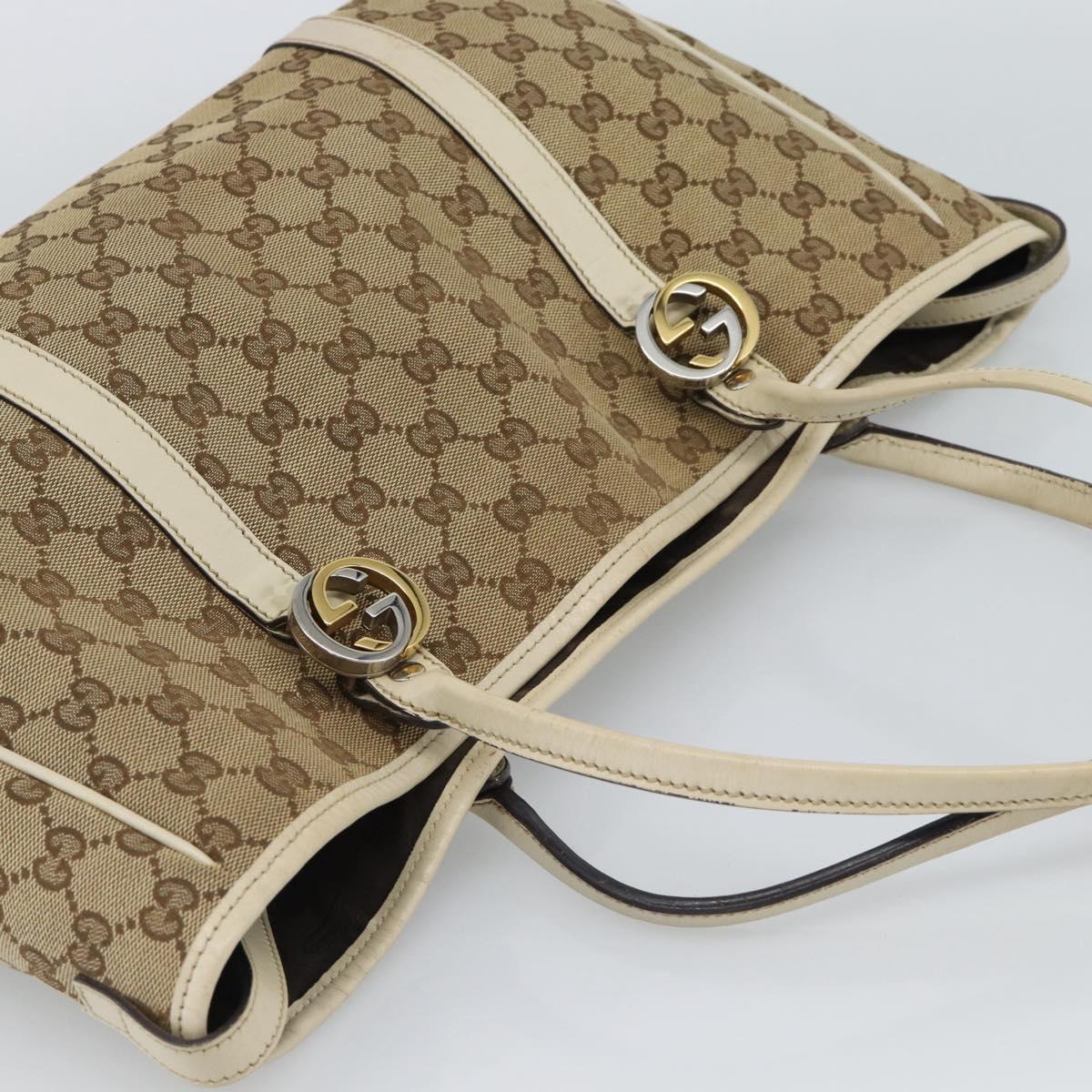 GUCCI GG Canvas Miss GG Tote Bag Beige Silver gold 232957 Auth 189245