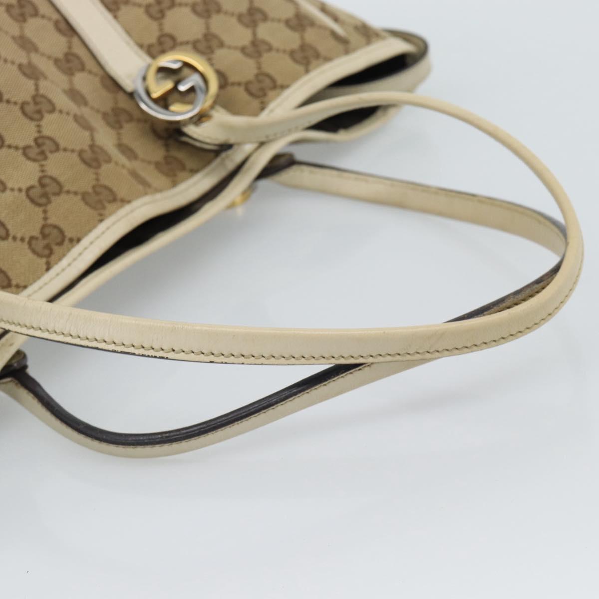 GUCCI GG Canvas Miss GG Tote Bag Beige Silver gold 232957 Auth 189245