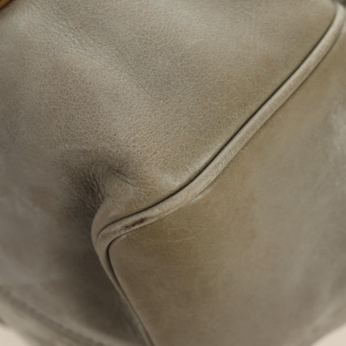Miu Miu Hand Bag Leather 2way Gray Gold Auth 189246V