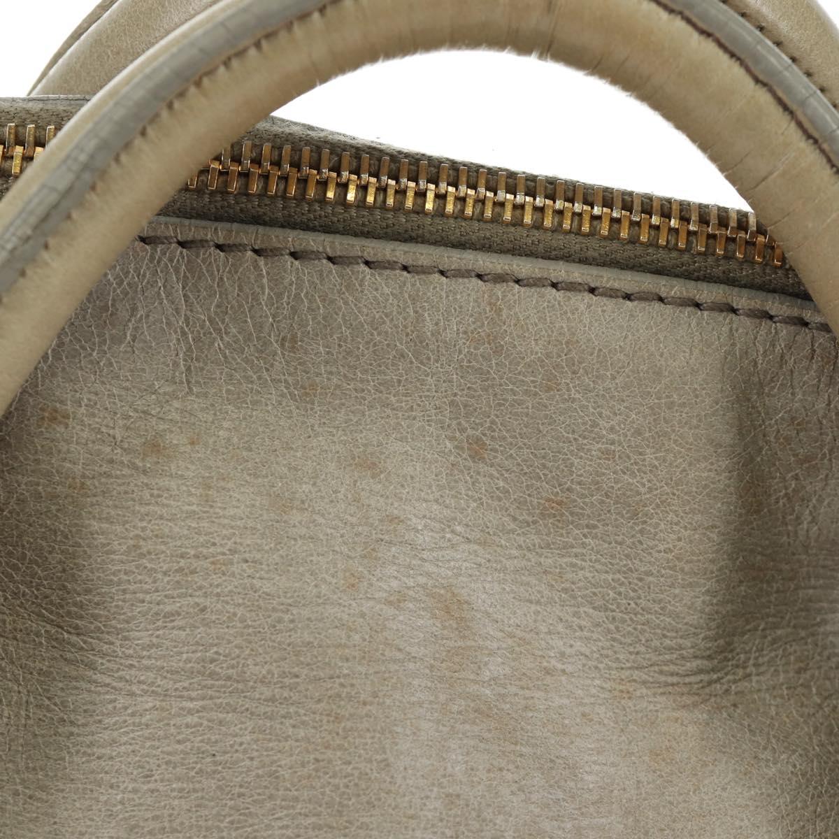 Miu Miu Hand Bag Leather 2way Gray Gold Auth 189246V