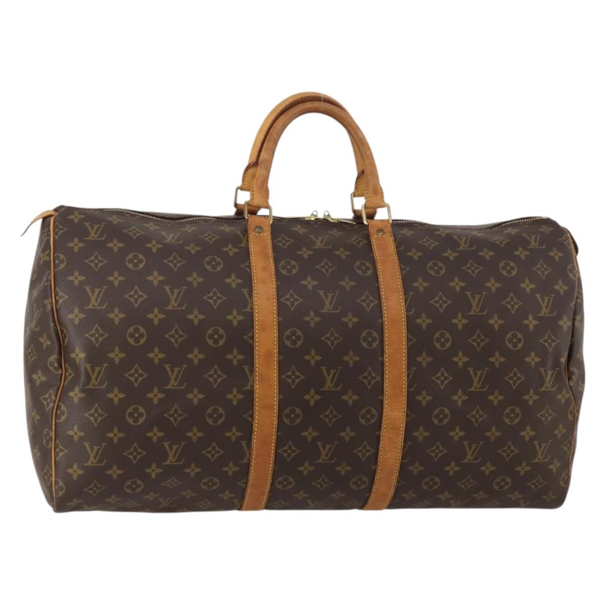 LOUIS VUITTON Monogram Keepall 55 Boston Bag M41424 LV Auth 189249