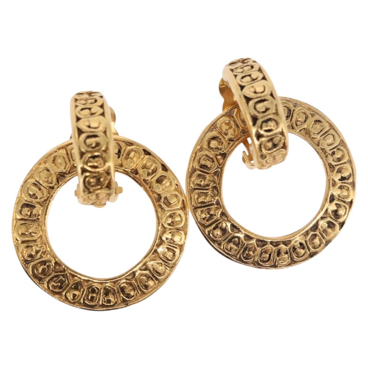 CHANEL Earring metal Gold Tone CC Auth 189258V