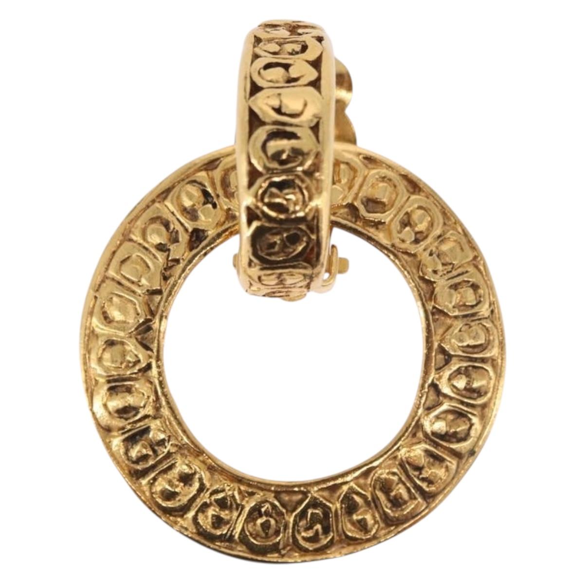 CHANEL Earring metal Gold Tone CC Auth 189258V