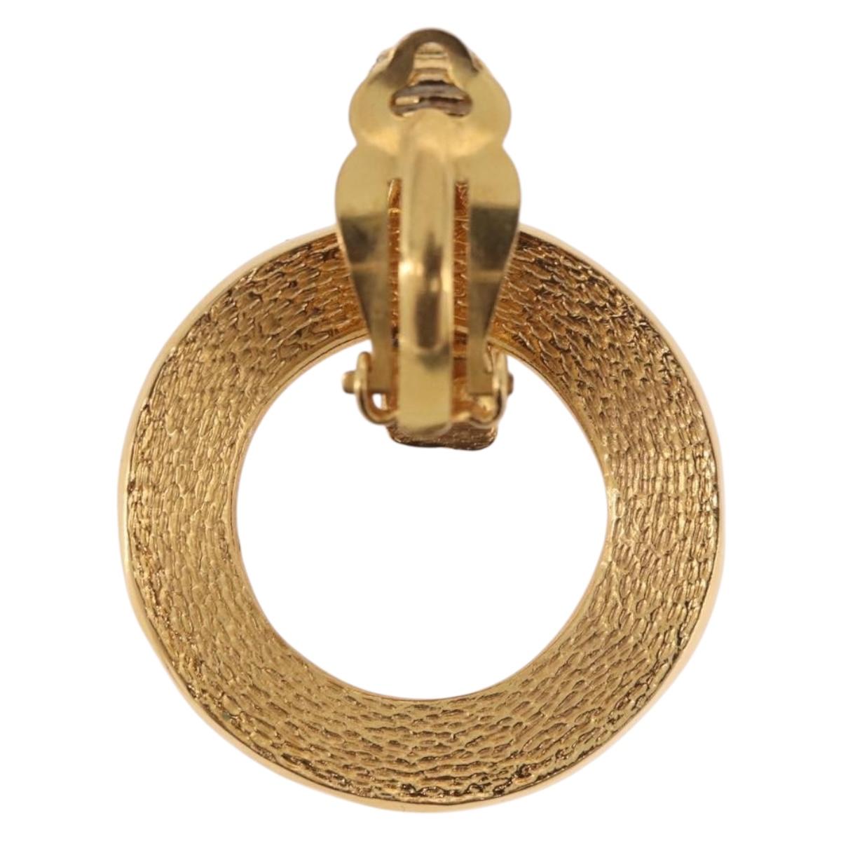 CHANEL Earring metal Gold Tone CC Auth 189258V