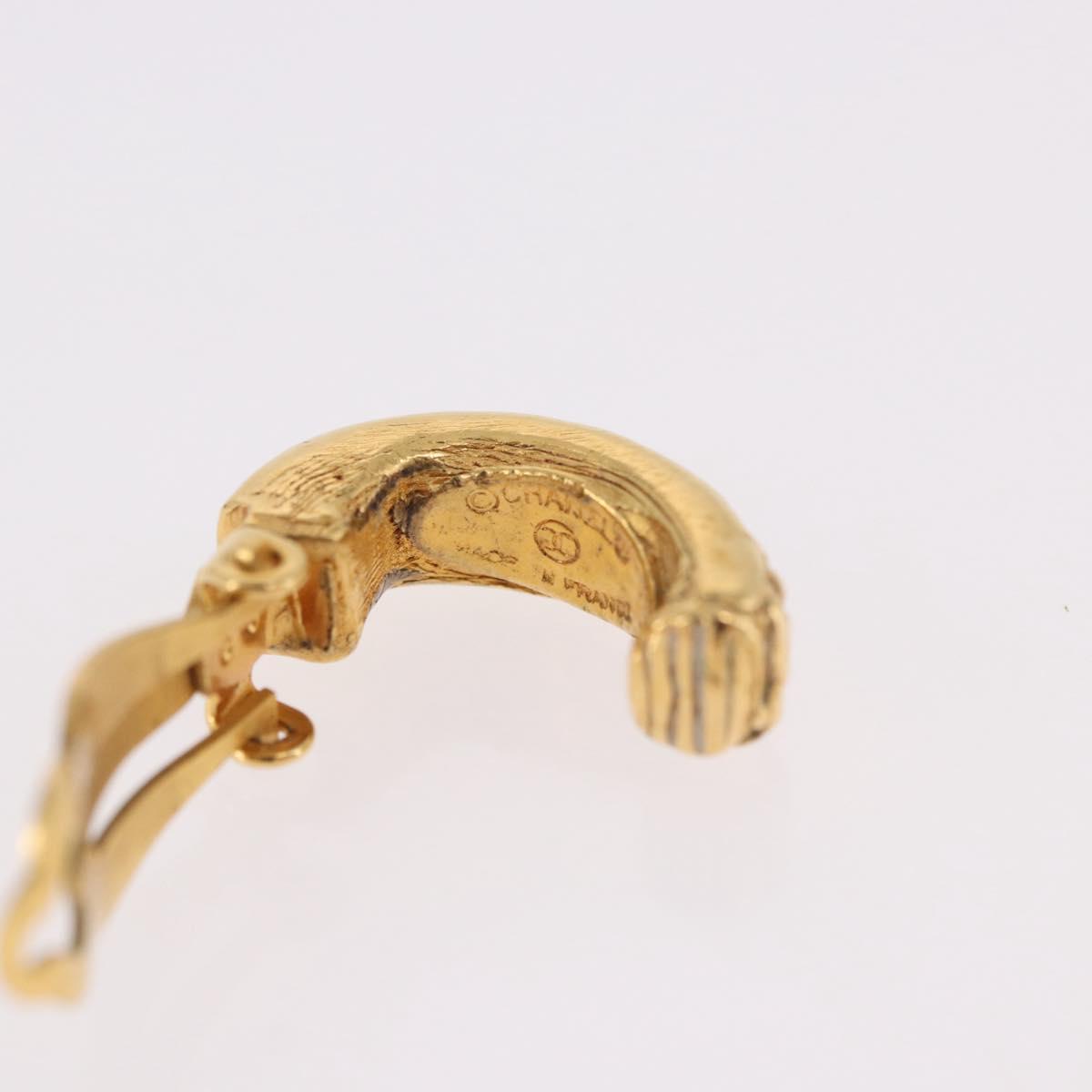 CHANEL Earring metal Gold Tone CC Auth 189258V
