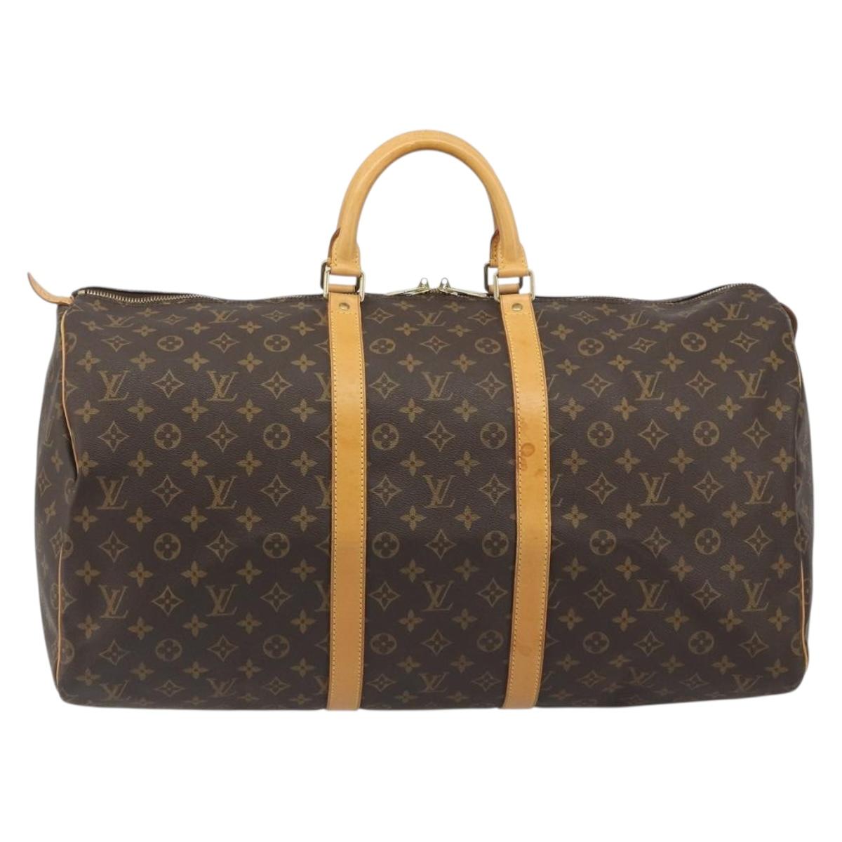 LOUIS VUITTON Monogram Keepall 55 Boston Bag M41424 LV Auth 189275