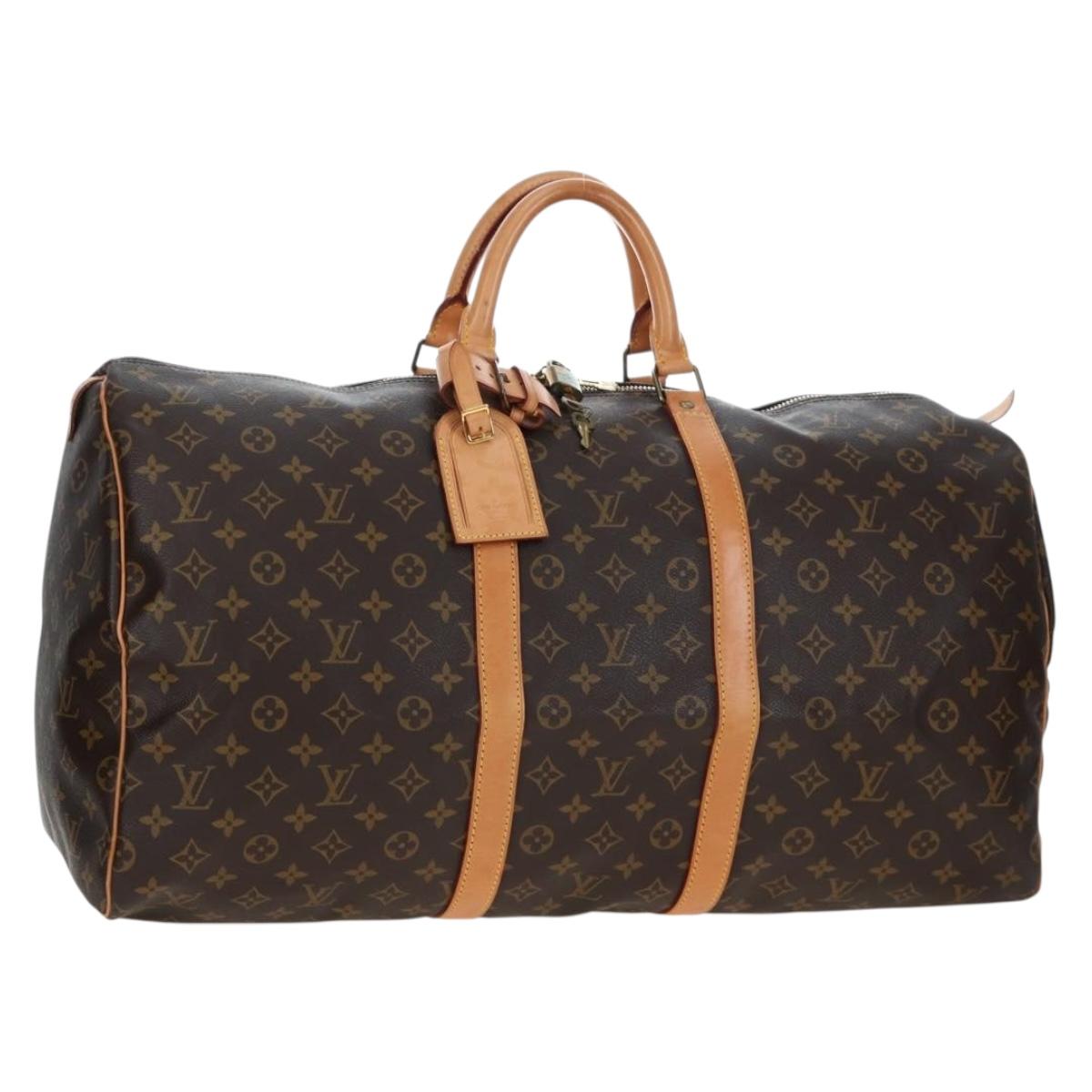 LOUIS VUITTON Monogram Keepall 55 Boston Bag M41424 LV Auth 189276V