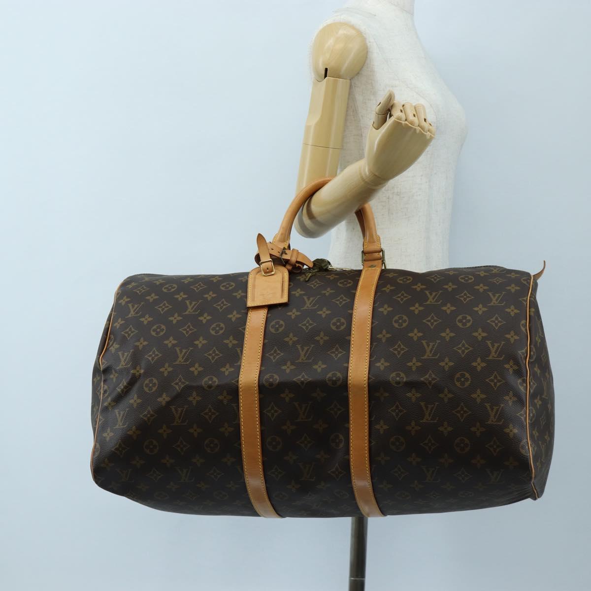LOUIS VUITTON Monogram Keepall 55 Boston Bag M41424 LV Auth 189276V