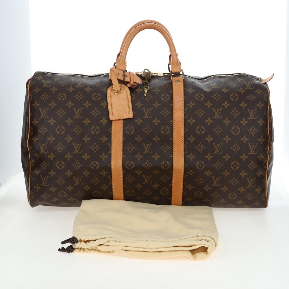 LOUIS VUITTON Monogram Keepall 55 Boston Bag M41424 LV Auth 189276V