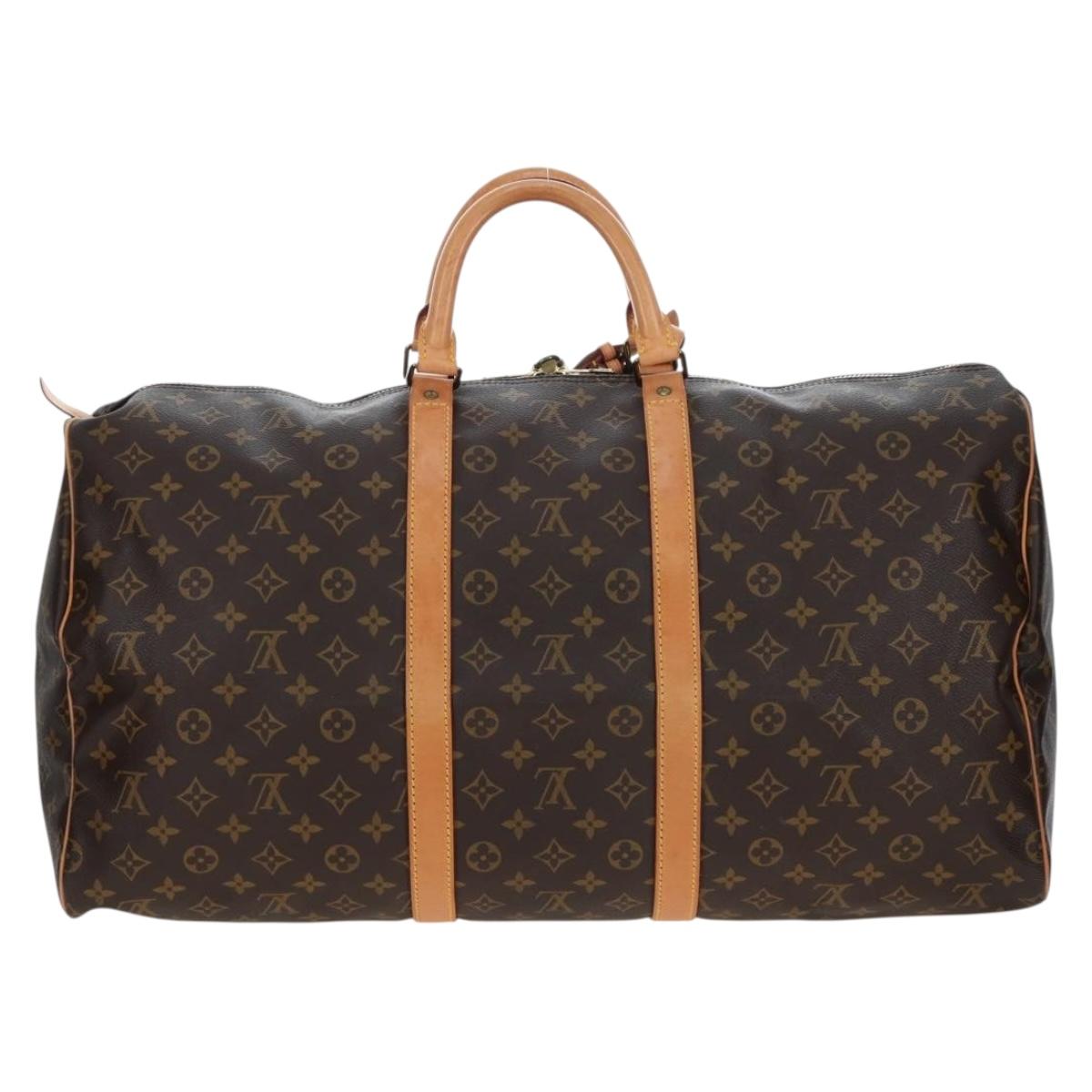 LOUIS VUITTON Monogram Keepall 55 Boston Bag M41424 LV Auth 189276V