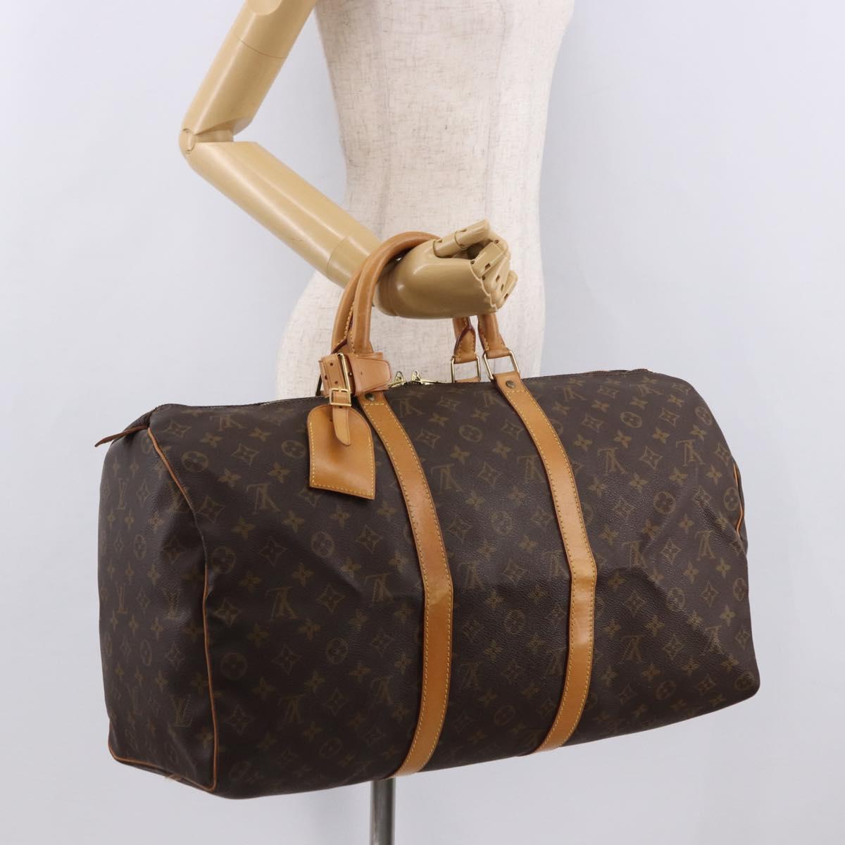 LOUIS VUITTON Monogram Keepall 50 Boston Bag M41426 LV Auth 189277A