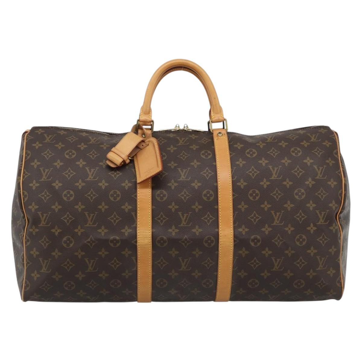 LOUIS VUITTON Monogram Keepall 55 Boston Bag M41424 LV Auth 189278V