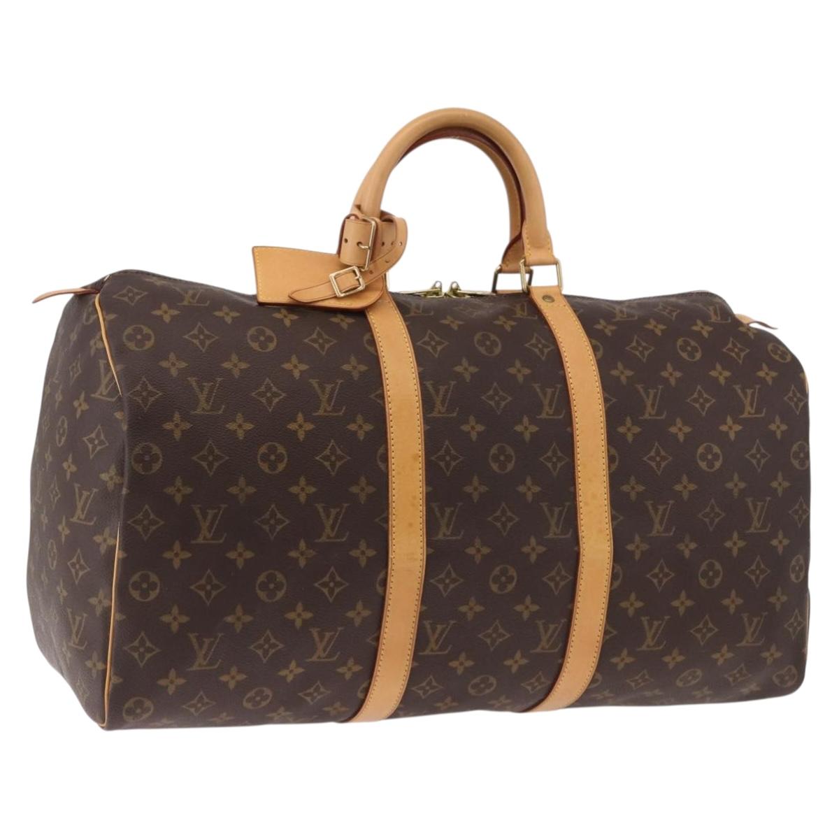 LOUIS VUITTON Monogram Keepall 50 Boston Bag M41426 LV Auth 189279V