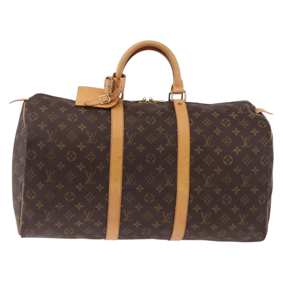 LOUIS VUITTON Monogram Keepall 50 Boston Bag M41426 LV Auth 189279V
