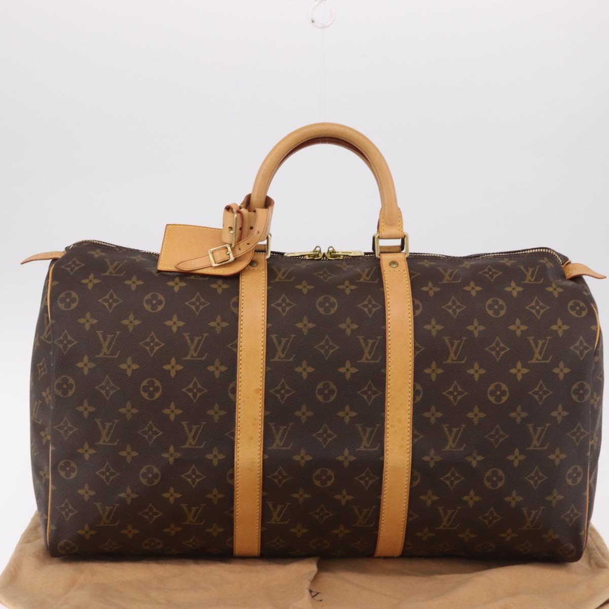 LOUIS VUITTON Monogram Keepall 50 Boston Bag M41426 LV Auth 189279V