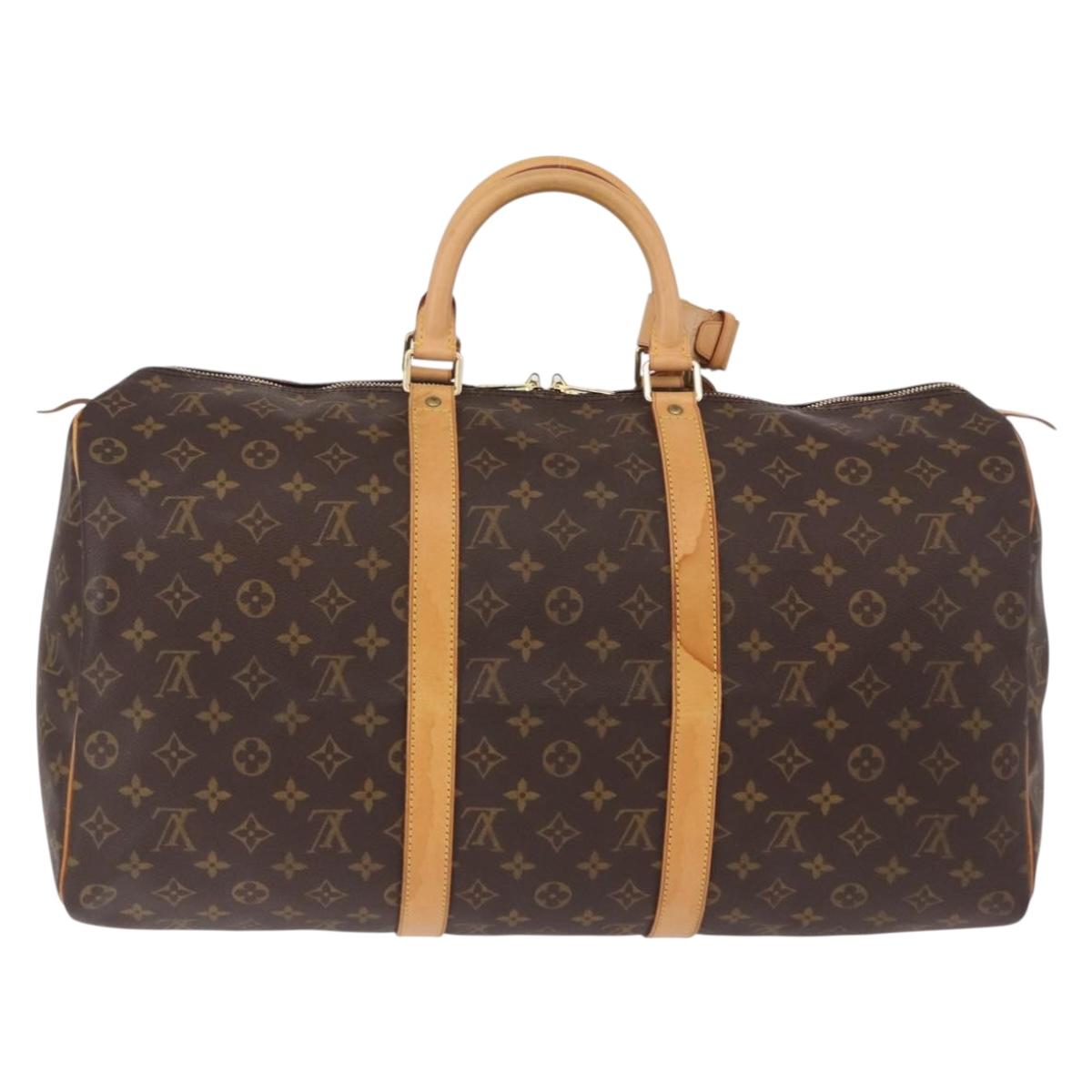 LOUIS VUITTON Monogram Keepall 50 Boston Bag M41426 LV Auth 189279V