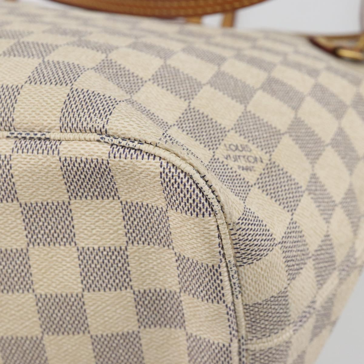 LOUIS VUITTON Damier Azur Neverfull MM Tote Bag N41605 LV Auth 189288