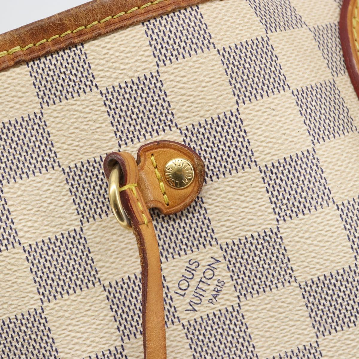 LOUIS VUITTON Damier Azur Neverfull MM Tote Bag N41605 LV Auth 189288
