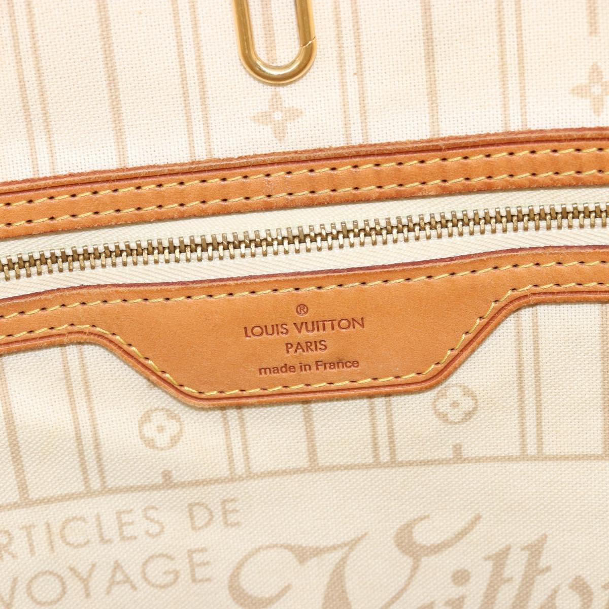 LOUIS VUITTON Damier Azur Neverfull MM Tote Bag N41605 LV Auth 189288