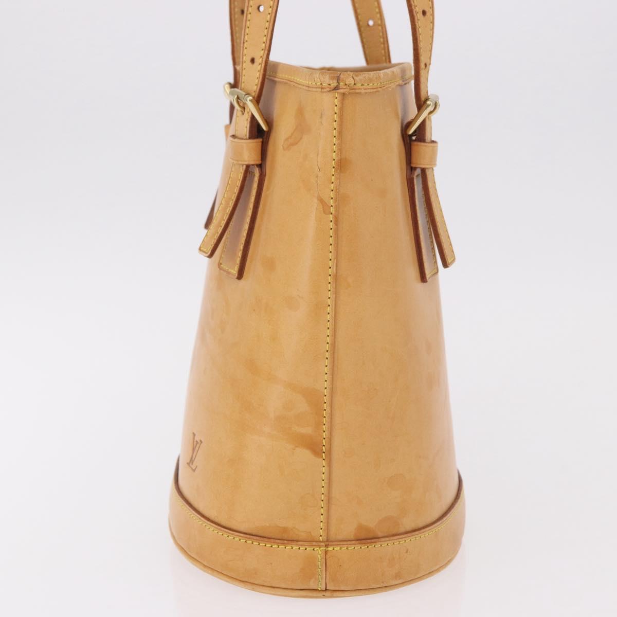 LOUIS VUITTON Nomad leather Bucket PM Shoulder Bag Beige M85001 LV Auth 189289