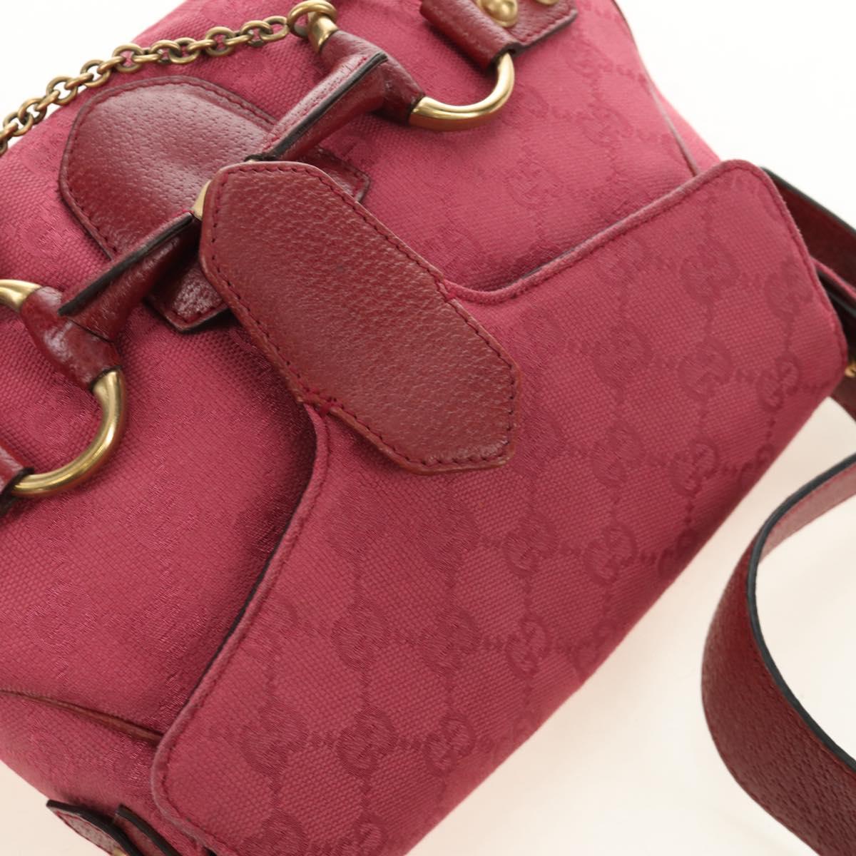 GUCCI GG Canvas Horsebit Hand Bag Pink Gold 120984 Auth 189295V