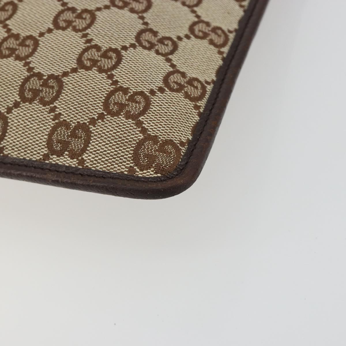 GUCCI GG Canvas Shoulder Bag Beige Silver 27639 Auth 189298A