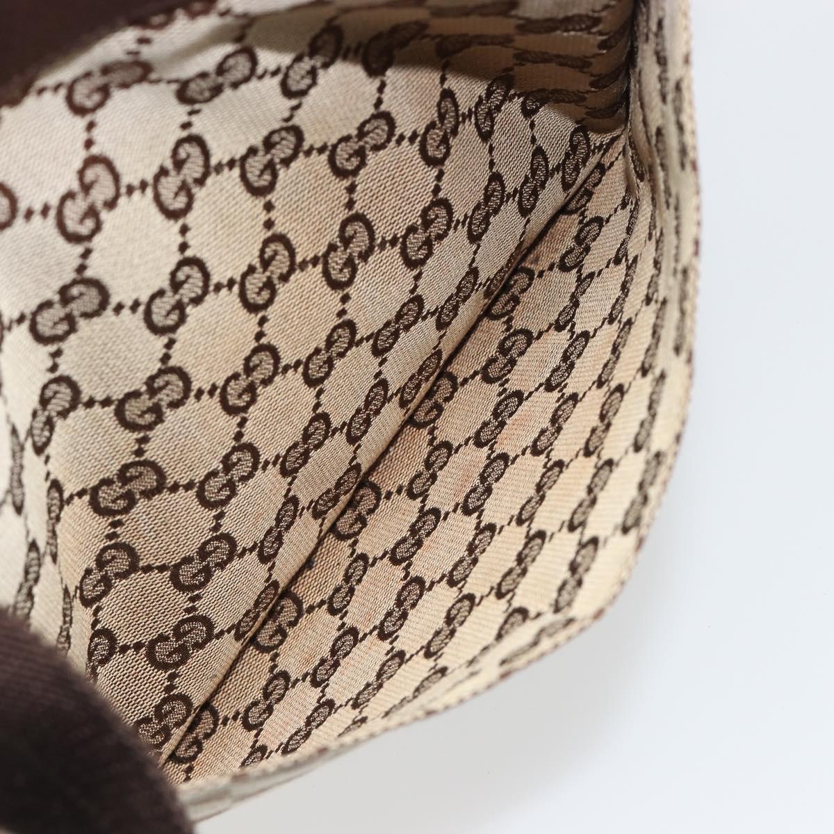 GUCCI GG Canvas Shoulder Bag Beige Silver 27639 Auth 189298A