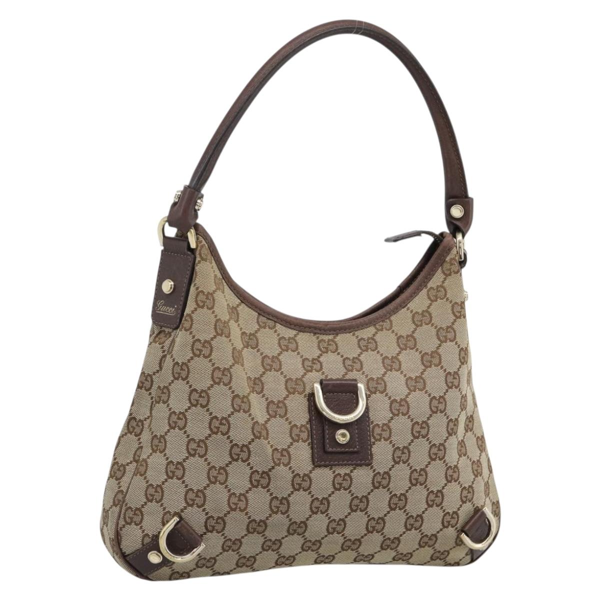GUCCI GG Canvas Shoulder Bag Beige Gold 130738 Auth 189299A